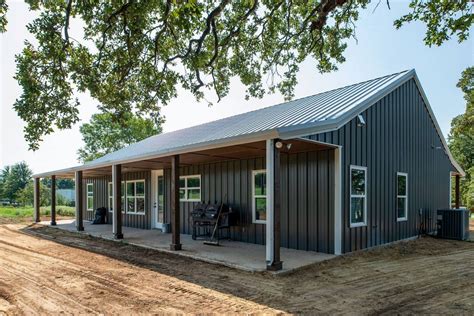 metal barn single family one story house plans|barndominium single story with garage.